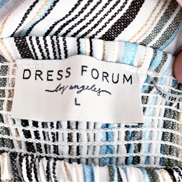 Dress Forum Light Blue Stripe Wide Leg Pants. - Picture 4 of 10